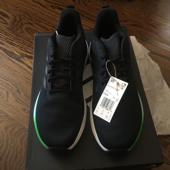 ADIDAS Response Super Boost Mens Running Shoes Black Blue Green Size 11.5 NWT - Picture 5 of 16